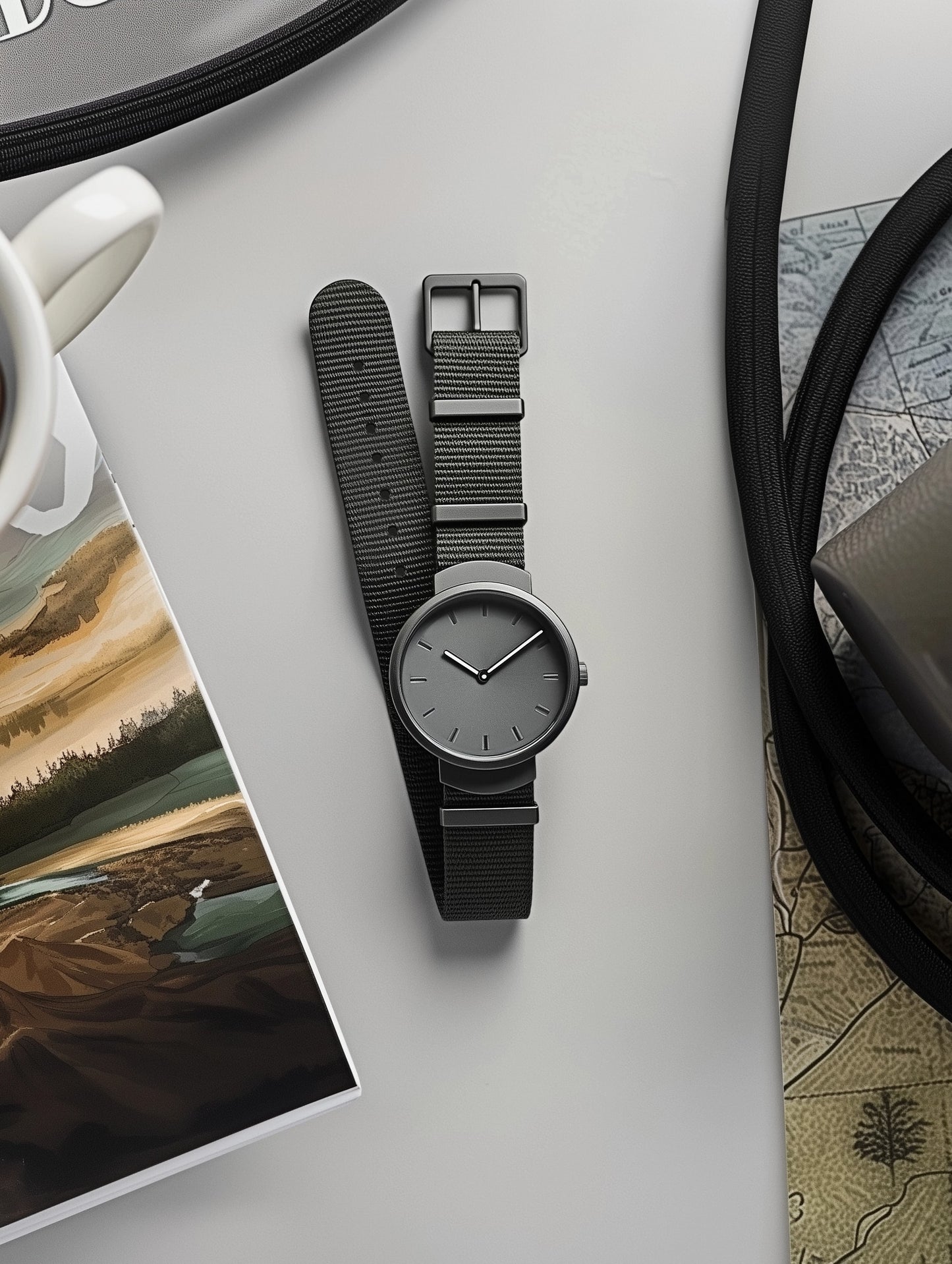 Grey Nylon Watch Strap